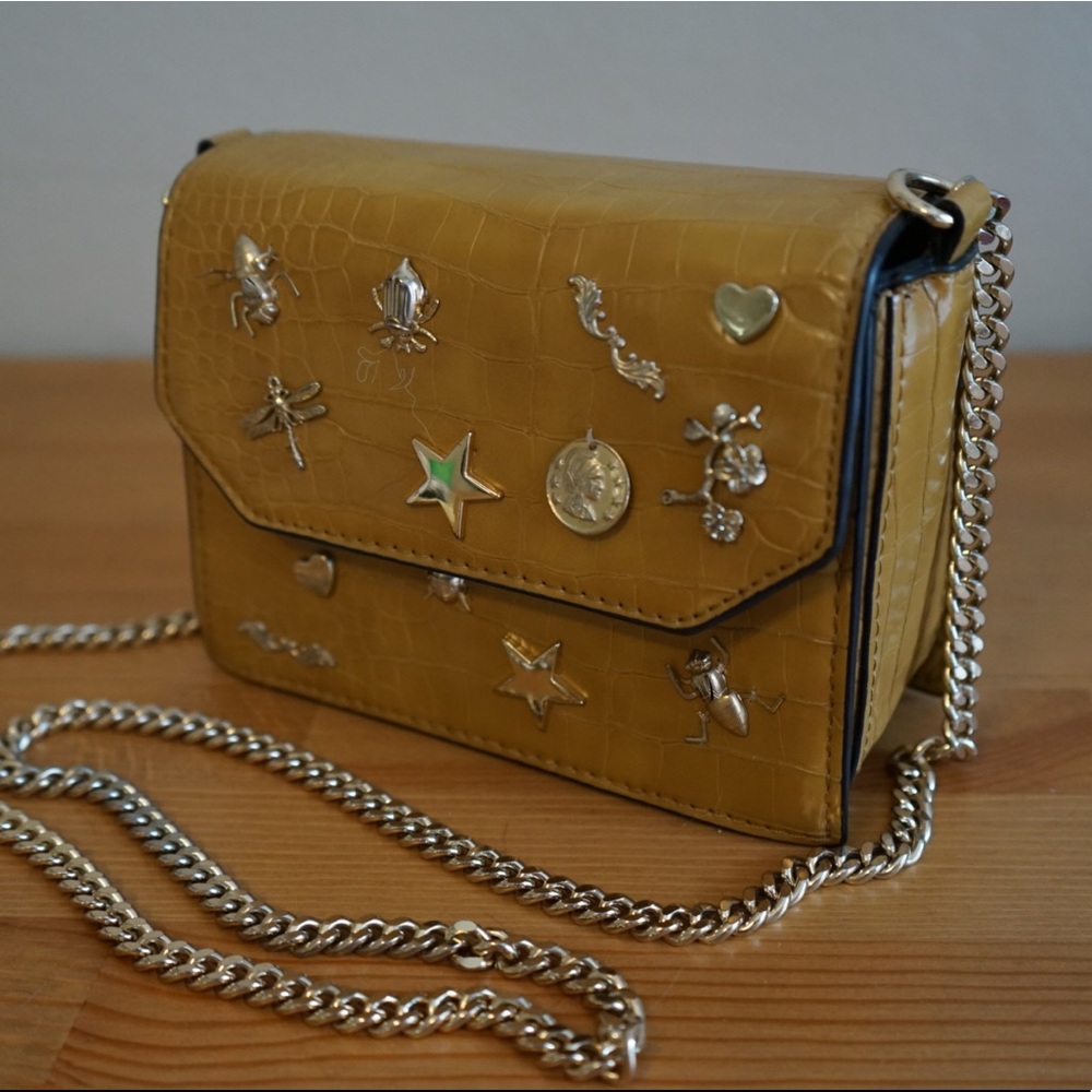 ZARA gold pendant leather chain bag